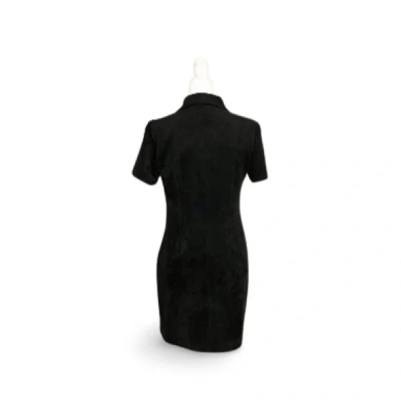 Tommy Hilfiger Black Faux Suede Short Sleeve Dress - Size 8 - Picture 3 of 9